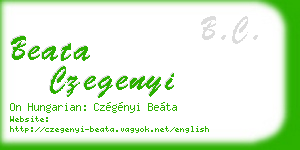 beata czegenyi business card