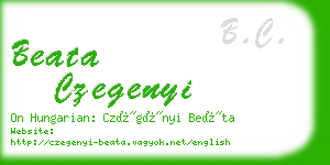 beata czegenyi business card